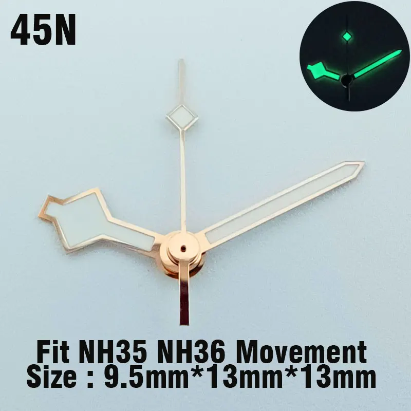 9mm*13mm*13.5mm Green blue Yellow luminous watch hands for NH series 35 36 automatic mechanical movement watch parts