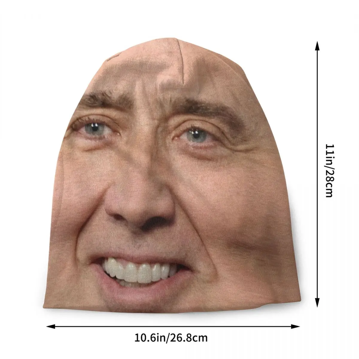 Custom Nicolas Cage Skullies Beanies Caps Unisex Winter Warm Knitted Hat Hip Hop Adult Funny Meme Bonnet Hats Outdoor Ski Cap