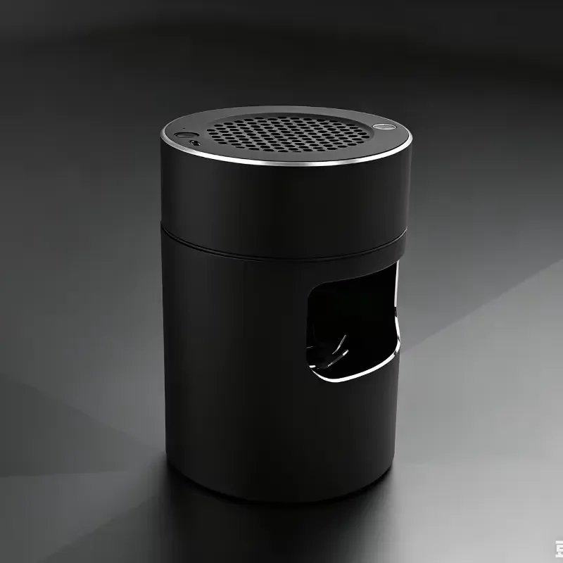 Portable Aluminum Alloy Ashtray with HEPA Filter Car Air Purifier Rechargeable Electronic Smoke Remover for Vehicle Interior
