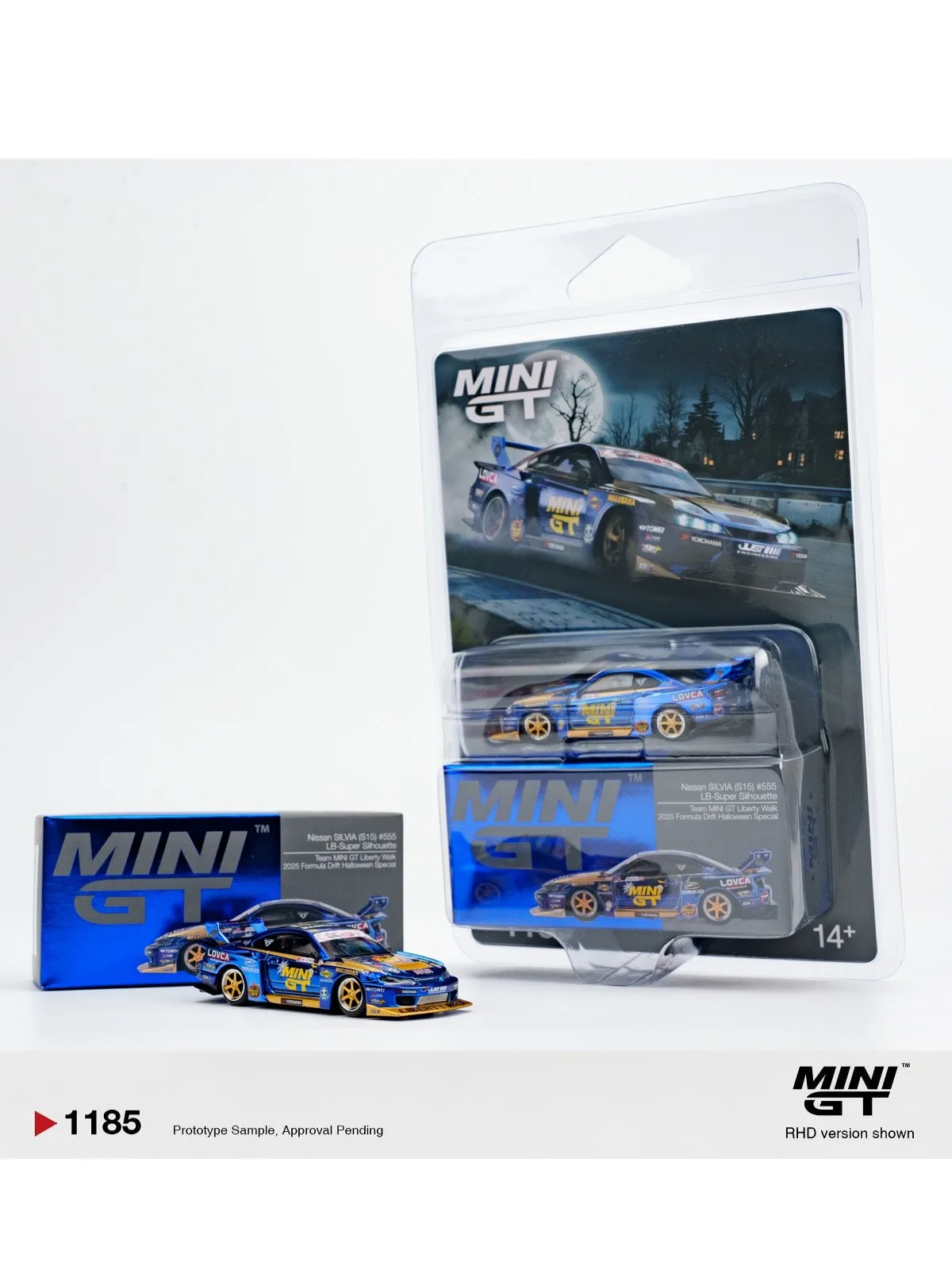 TSM MINIGT 1:64 #1185 nissan LB-Super Silhouette S15 Silvia #555 Box Blister packaging Die-cast Alloy Car Model Collection Gift