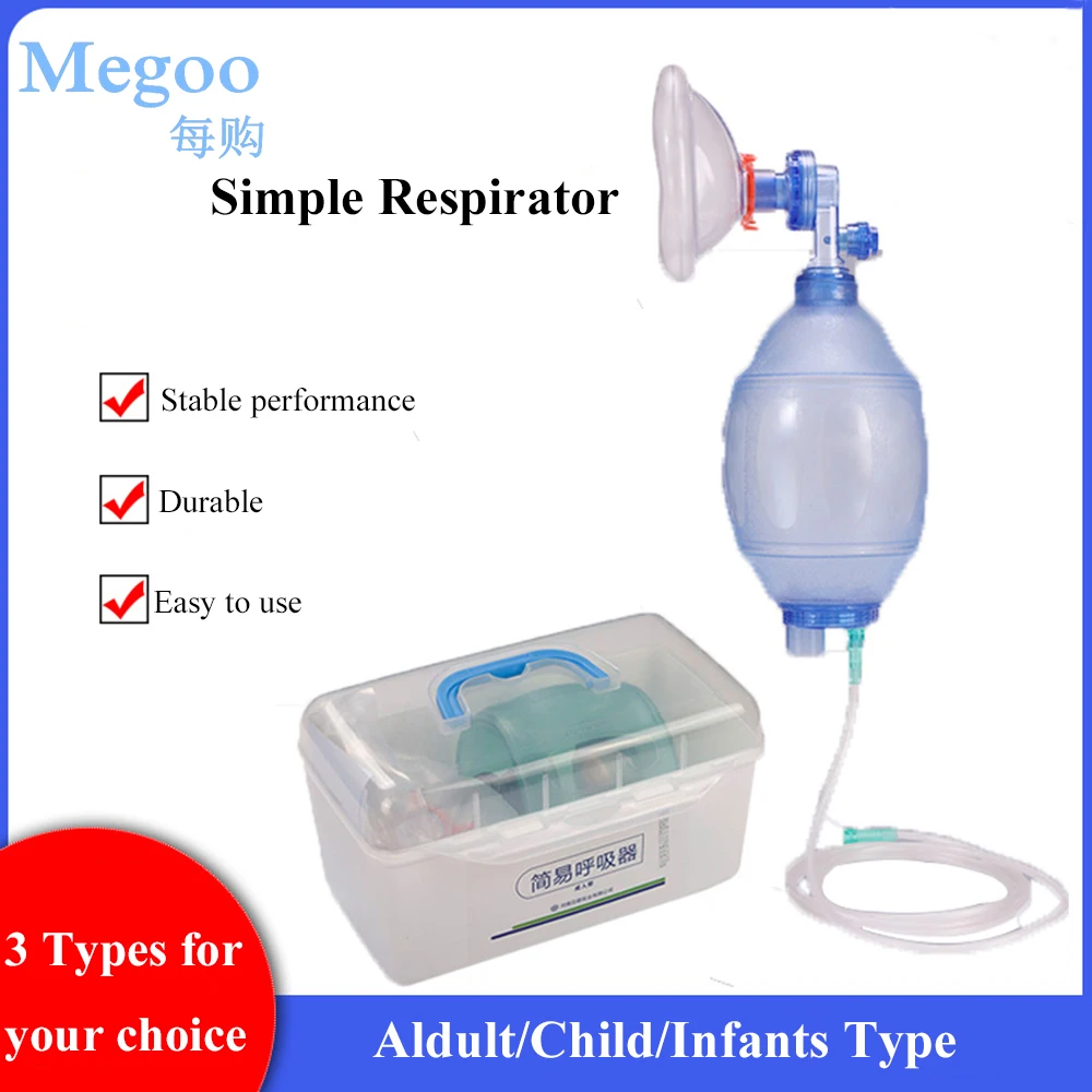 

1Set Simple Self-help Respiratory Mask Adult Child Baby Simple Breathing Apparatus First-aid Emergency Resuscitator