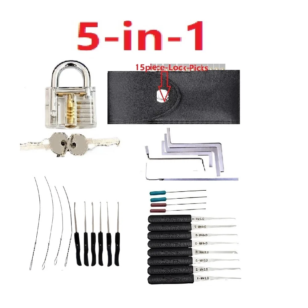 Locksmith Lock Pick Set Stainless Steel Double Row Tension Removal Hooks Lock Picks Tools Lockpick