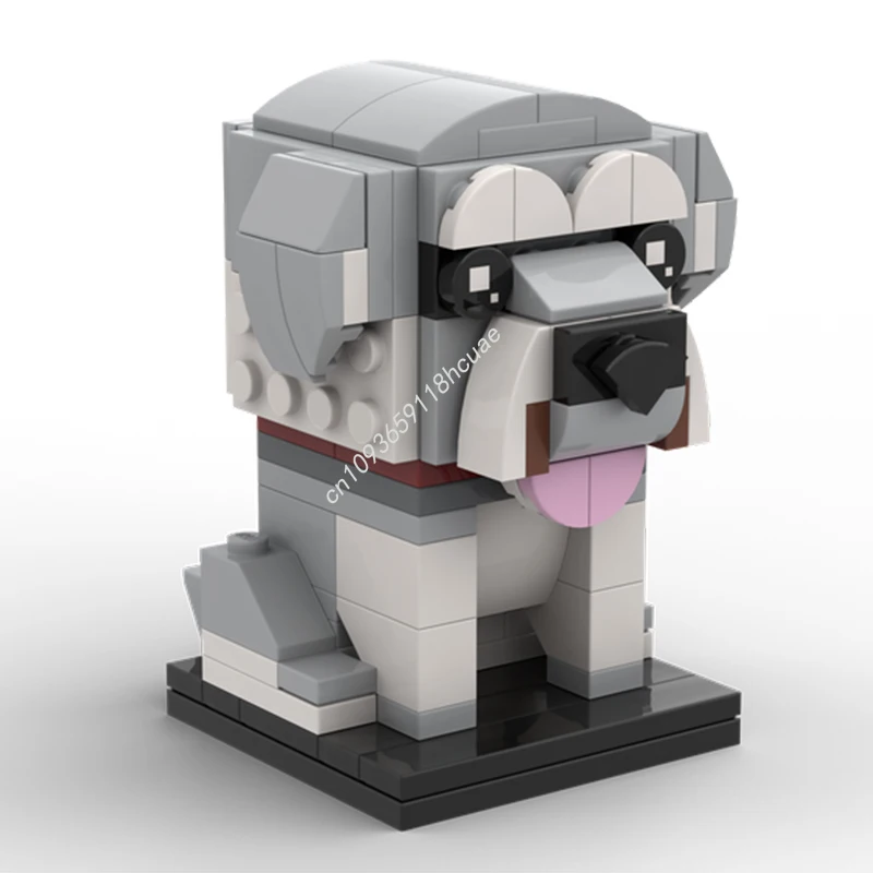 

129pcs MOC Miniature Schnauzer Brickheadz Building Blocks Christmas Showcase Decorative DIY Perfect for Creative Interiors Gift