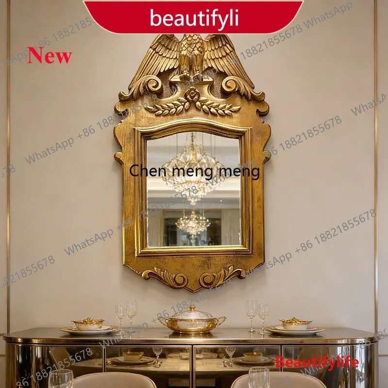French retro home entrance living room decorative mirror American carved eagle art mirror European style aA17