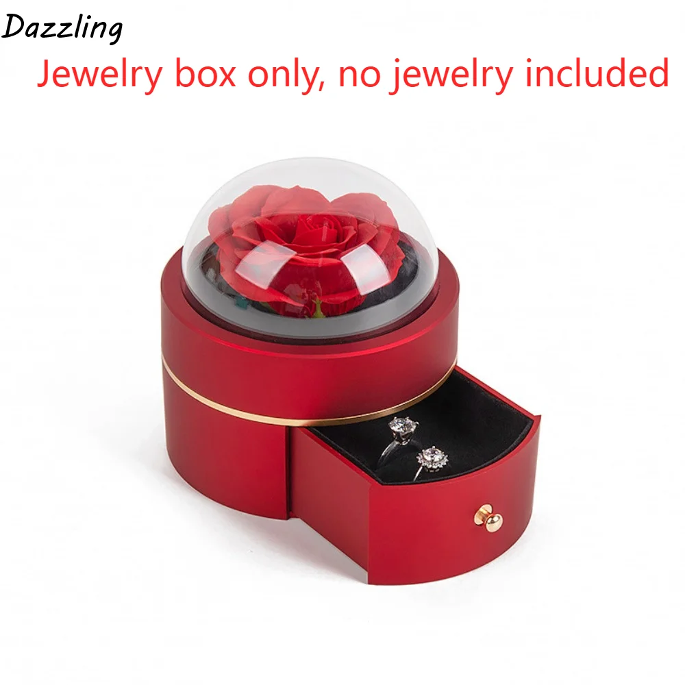 

Eternal Rose Magnetic Bow Jewelry Box Engagement Ring Jewelry Storage Box Wedding Ring Case Gifts Box Organizer Finger Ring Box