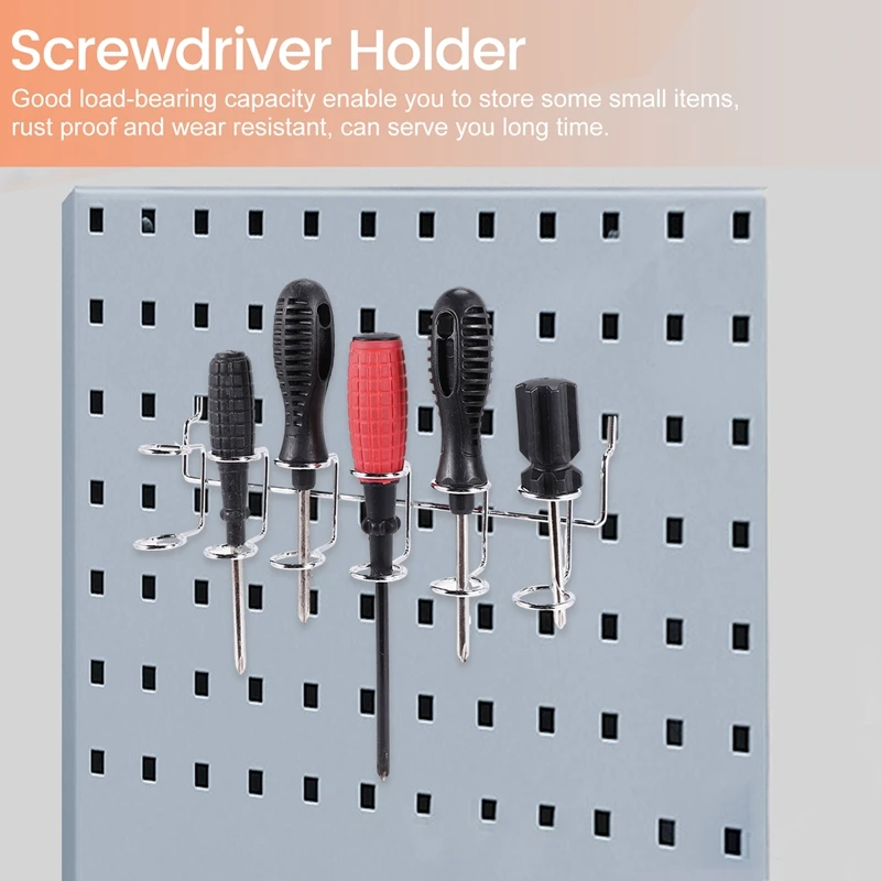 2 Pcs Screwdriver Holder Pegboard Multi-Tool Holder Accessory Pegboard Accessories Multi-Ring Tool Holder For Pegboard