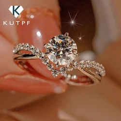 1carat Moissanite Diamond Engagement Rings with Gra 925 Sterling Silver Coronation of Love Proposal Ring Wedding Band for Women