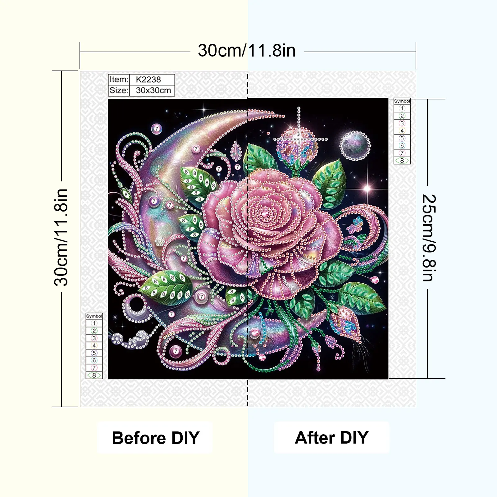 Roses Special Shape Diamond Art Painting Kit for Adult Beginner,Crystal Diamond Special Shape Kit for Home Wall Decoration Gift view 2