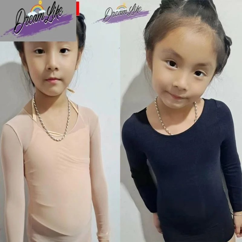 

Ultra-Thin Fle-Colored Children's Dance irt Base Layer Me Skin-Tight Performance Practice Costume Fem Invisible