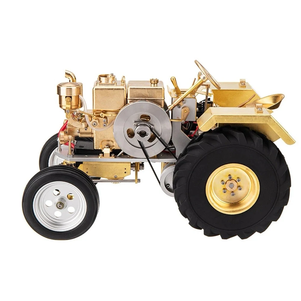 New Brass Gasoline Tractor Model Four Wheeler Handheld Diesel Steam Engine Model Toy