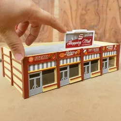 Modelo de centro comercial a escala Ho, mesa de arena de supermercado, Material de construcción, Kit de escala 1:87, diseño de tren y ferrocarril, 1 Juego