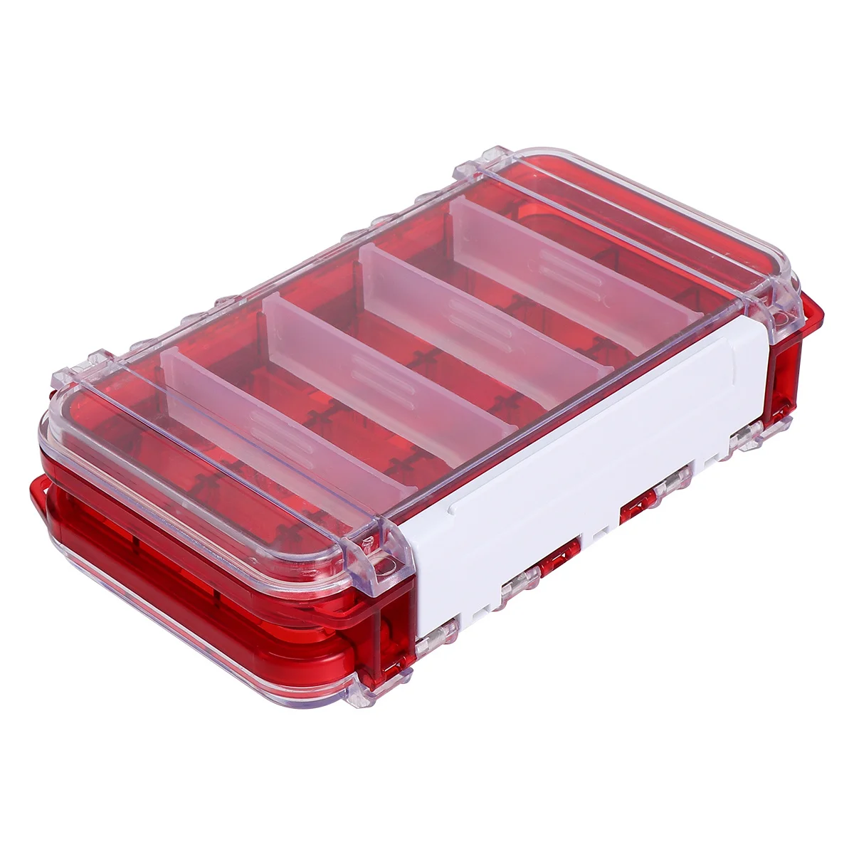 

Double-Layer Waterproof Fishing Tackle Box Red Portable Handle Impact Resistant Fishing Lure Bait Storage Outdoor Accessories