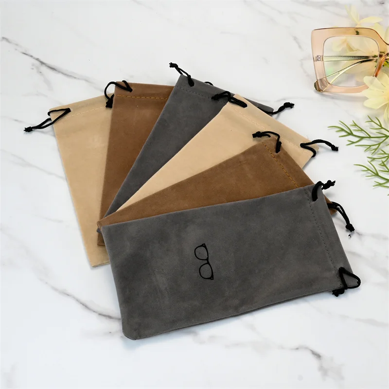 Fashion Portable Glasses Case Eyewear Accessories Soft Eyeglasses Bag Sunglasses Bags Solid Color Drawstring Pouch Bags image 5