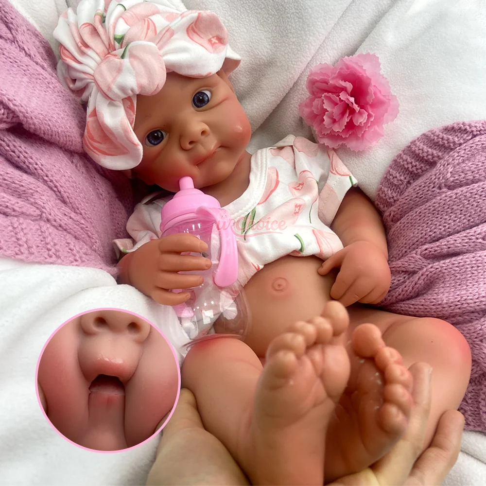 

21 "Силиконовая кукла реборн с открытым ртом для девочек, 3D окрашенная мягкая реалистичная игрушка для всего тела для коллекционеров Reborn Artists