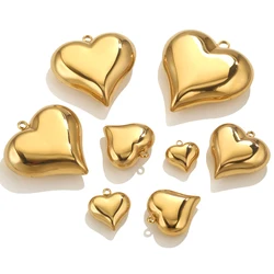 1pcs 10-45mm Stainless Steel Heart Charms For Jewelry Making PVD Gold Plated Love Heart Pendants For Necklace Jewelry Accessorie