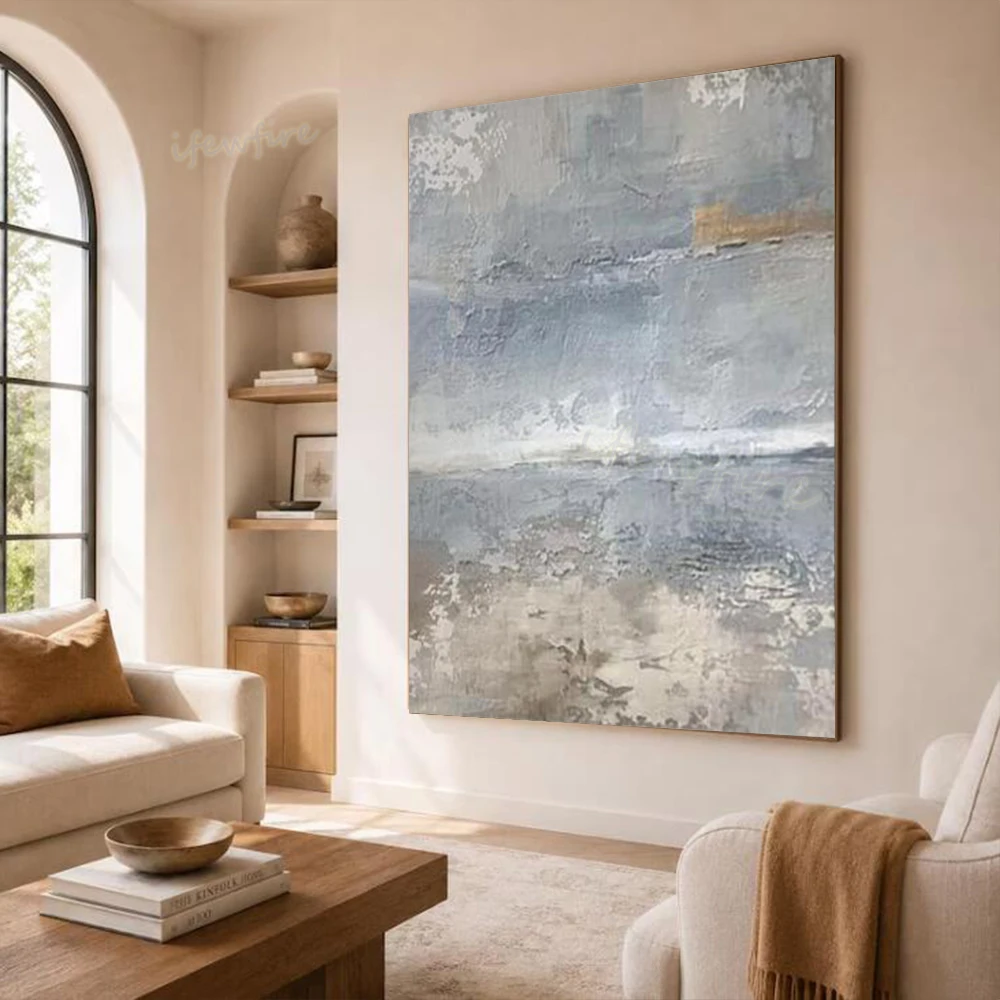 Modern Abstract Oil Painting Unique Handmade Wall Art Picture Thick Layer Mural for Living Room Decor Image Canvas Knife Arts