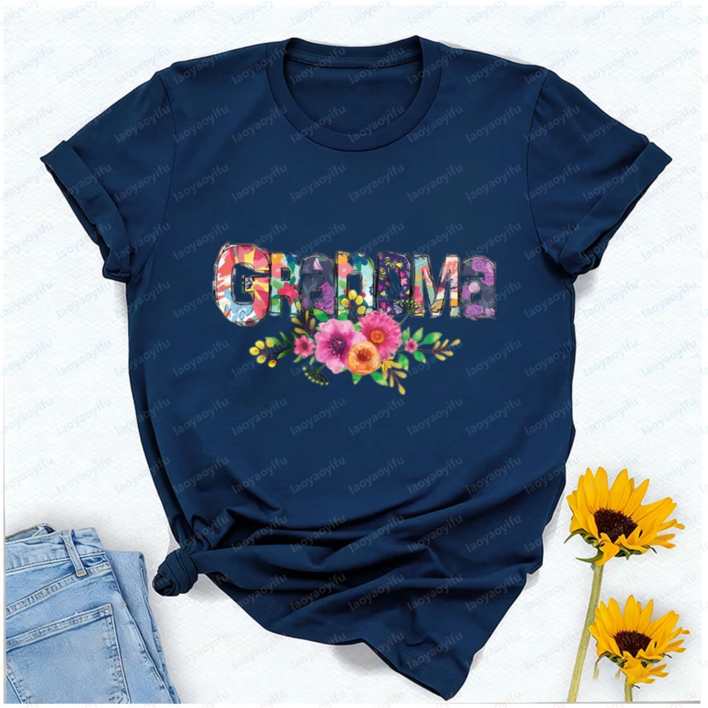 Custom Grandma Flower Shirt Great Grandma Shirt Gift for Grandparent Nana Shirt Gothic Graphic T Shirts Vintage Shirts for Women