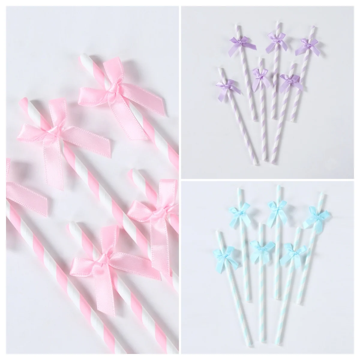 16 قطعة نمط القوس الوردي الأزرق شفاطات للشرب حفل زفاف وعيد ميلاد الديكور الاطفال بنين بنات استحمام الطفل ديكور لوازم الهدايا