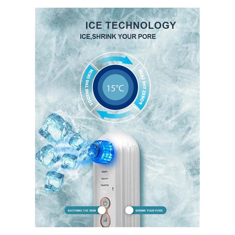 Очиститель для лица, красный, синий светодиодный, маленький пузырьковый электрический черный инструмент, машина для удаления прыщей, очиститель пор, вакуумный инструмент для удаления прыщей