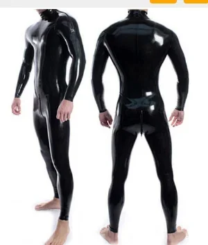 Nuevo Body de látex 100% Gummi Catsuit Ganzanzug moda Cosplay traje uniforme negro