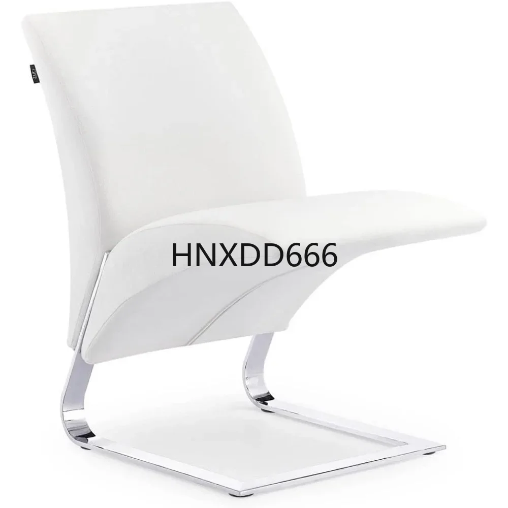 Furniture Modern Bouncee Chair - White Cashmere with Polished Chrome Base