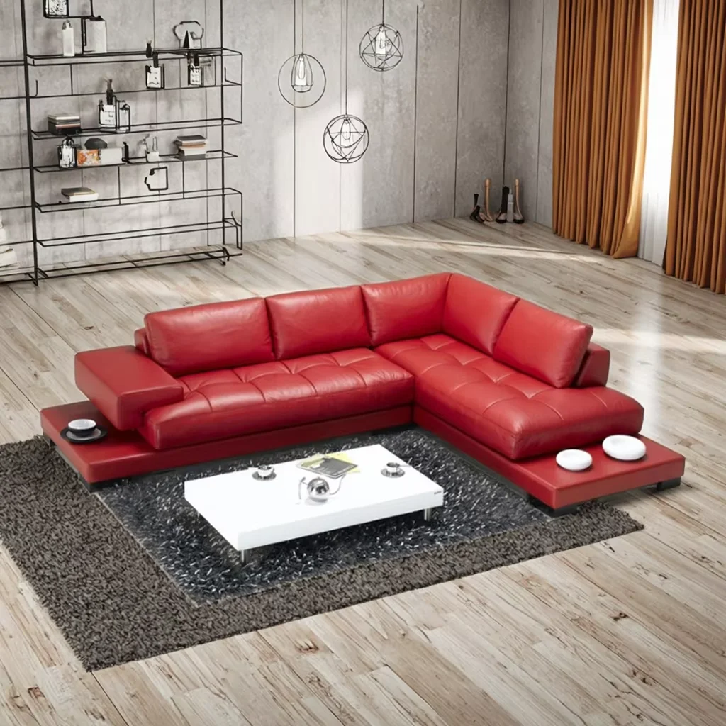 Modern Luxury Living Room Sectional Sofa Set Genuine Leather High Quality for Home or Hotel Multiple Designs Available