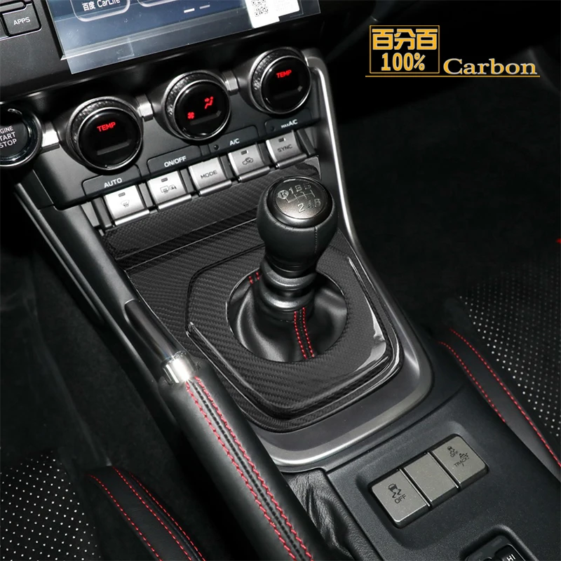 

Interior Trim Real Dry Carbon Gear Shift Frame Panel Cover For Toyota GR86 For Subaru BRZ Manual Version 2021up