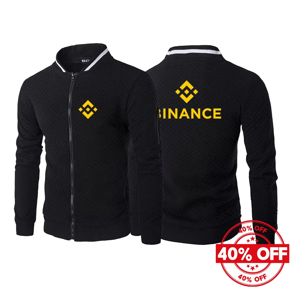 Binance Crypto 2025 Men's Fashion Long Sleeves Zipper Hoodies Round Neck Casual Cardigan Coats Tops Autumn Clothing Jackets
