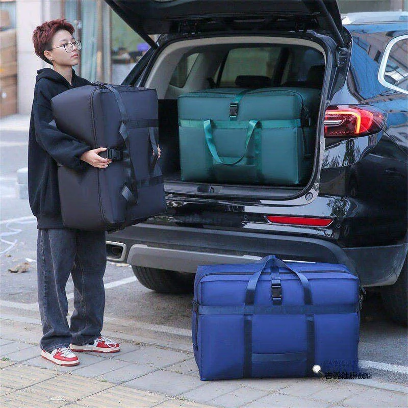 Thick Oxford Cloth Luggage Bag for Travel Moving And Storage Large Capacity Winter Quilt Clothing Storage Bag with Rod