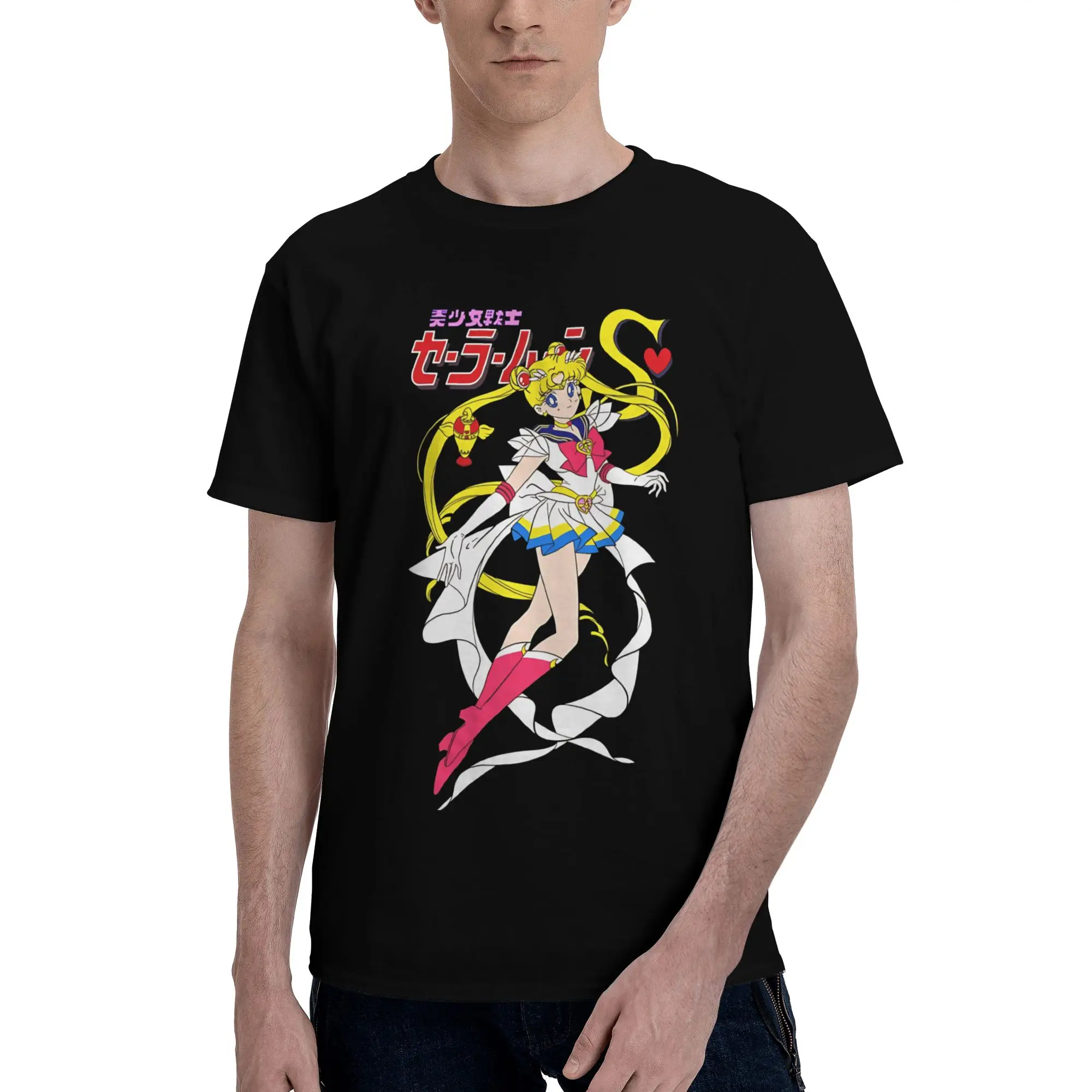 celestial warrior  Graphic 100% Cotton T-Shirt Bandai Sailor Moon Tees Tops For Men