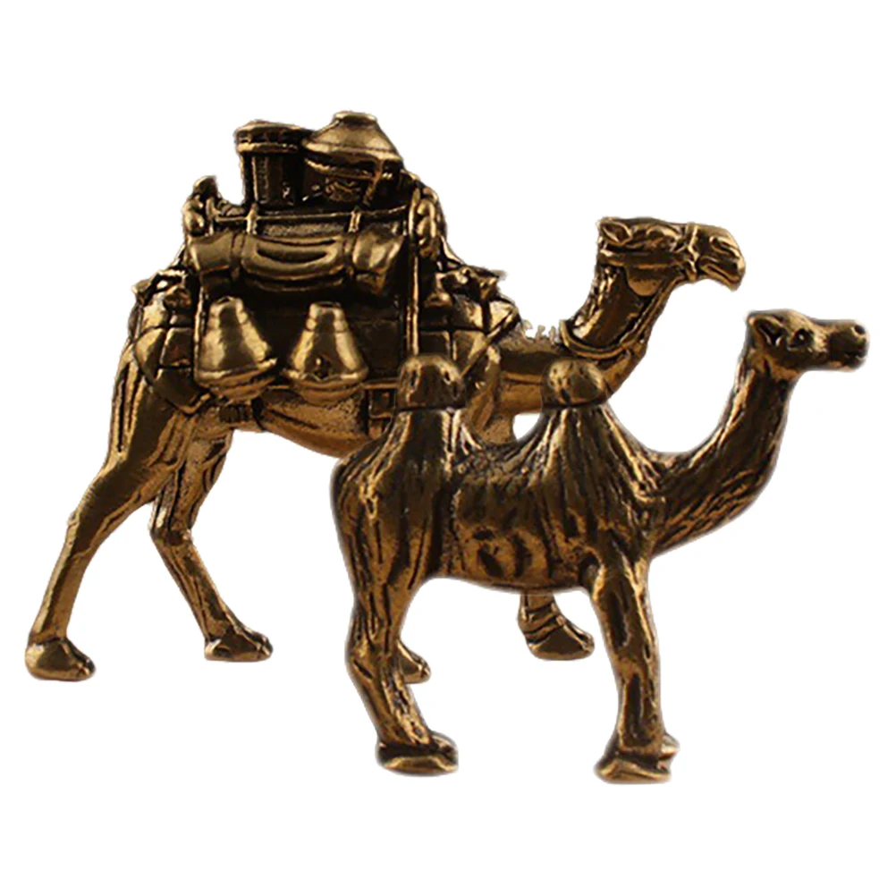 

2 Pcs Home Decor Eid -Fitr Decoration Camels Figurine Crafts Desert Scene Figures Decorations for Travel