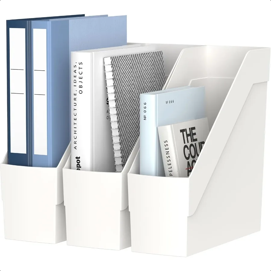 

3-упаковка журналов, пластиковая папка для файлов, органайзер для стола, белый