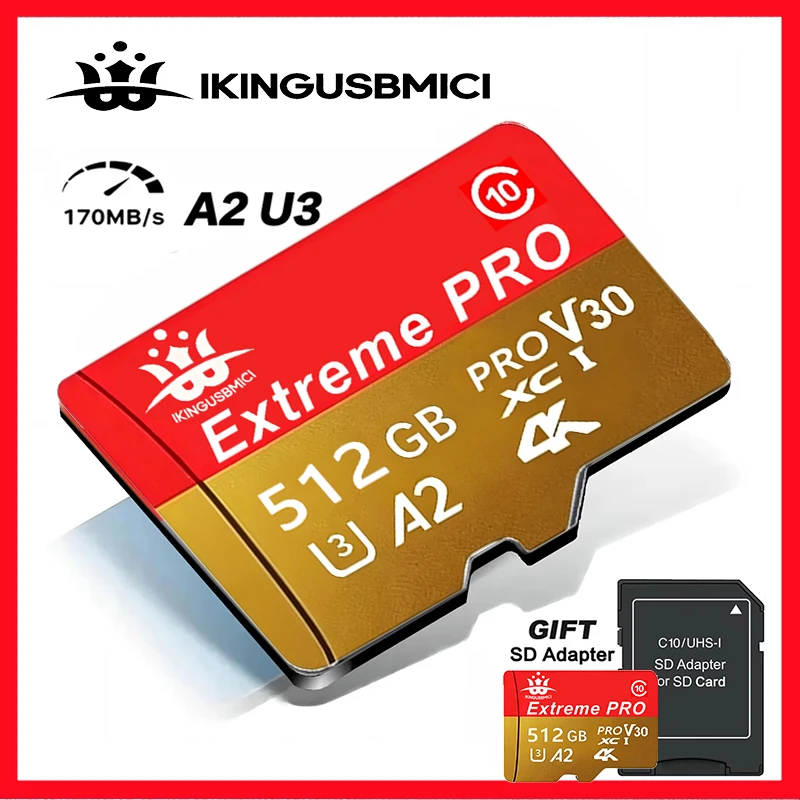 EVO/PRO Plus Memory Card 64G A1 Micro SD Card 128G 256G 512G U3 A2 V30 Drive Recorder Monitor Camera Dedicated TF Card