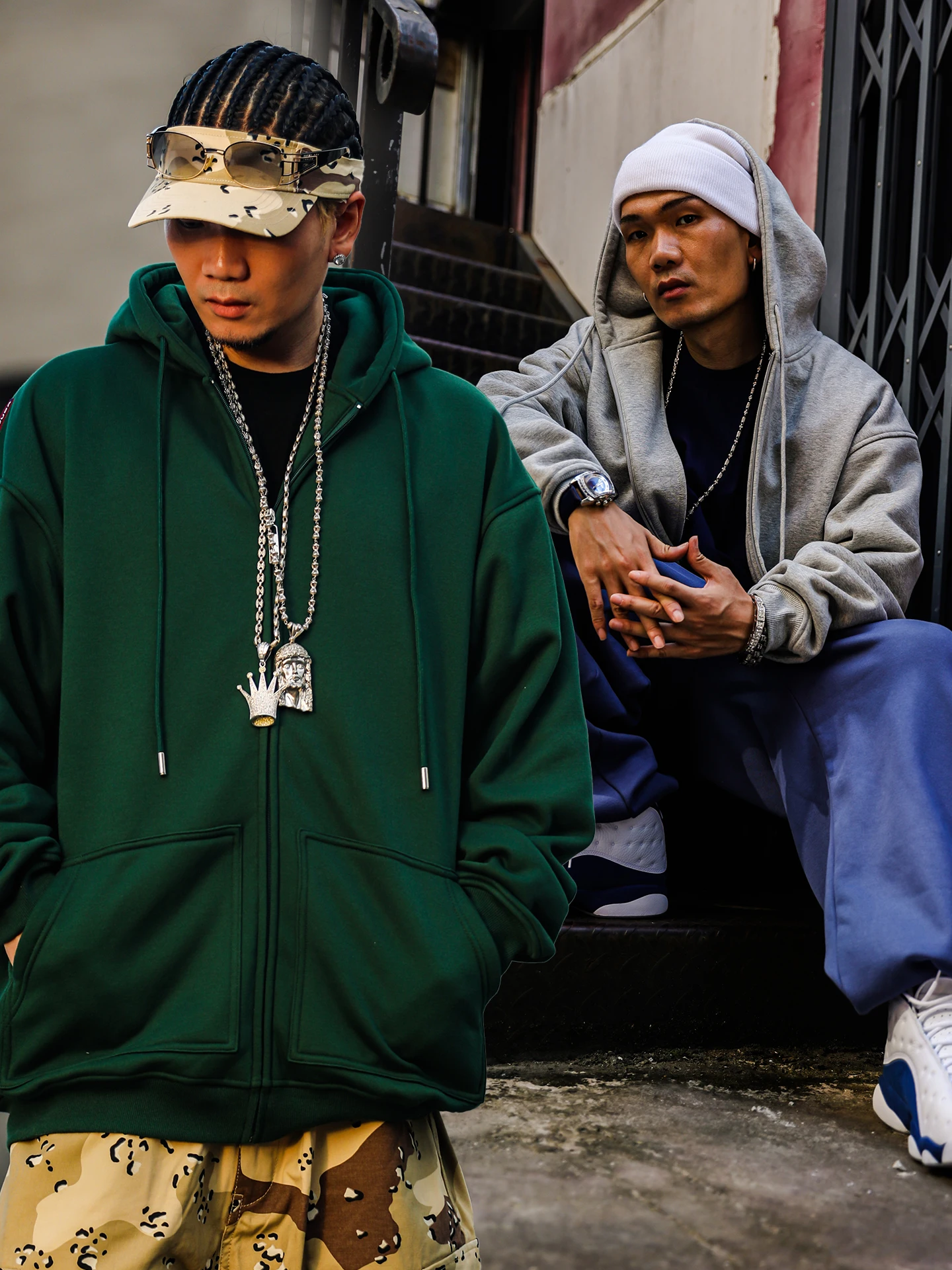 ACUSA Retro Hip Hop Hoodie Jacket Zipper Fleece Oversize Streetwear Basic Style Autumn Winter Men's Casual Comfortable Sweats...