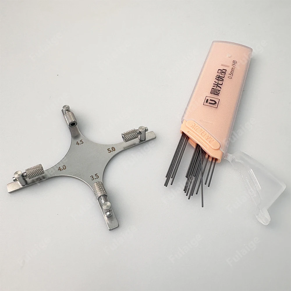 

Позиционер для брекетов, крестообразный зонд-звездочка, стоматологический ортодонтический инструмент, высокоточный, из нержавеющей стали, с направляющей для карандаша