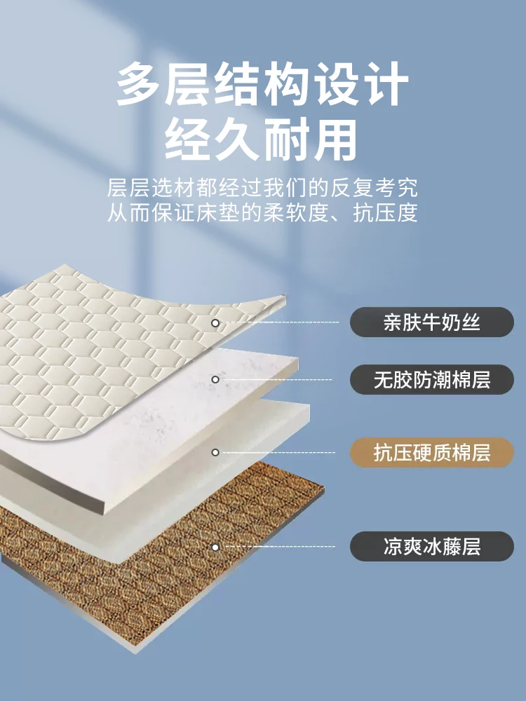 

Vine Mat Dual Use in Winter Summer Mattress Soft Mattress Household Tatami Dormitory Student Single Floor Sponge Sleep Cushion