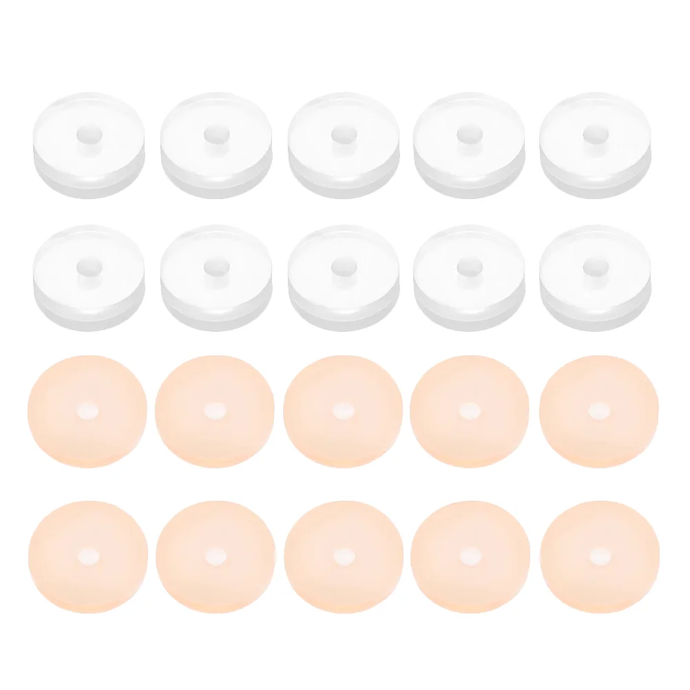 

20 Pcs Silicone Invisible Gasket Earlobe Support Patches Clear Earrings Disc Pads for Piercing Bump Backs