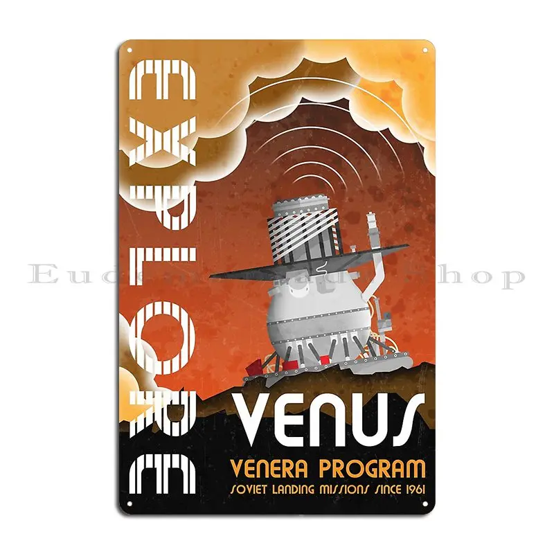 Explore Venus Venera Program Soviet Missions Since 1961 English Metal Sign Mural Iron Garage Create Classic Tin Sign Poster