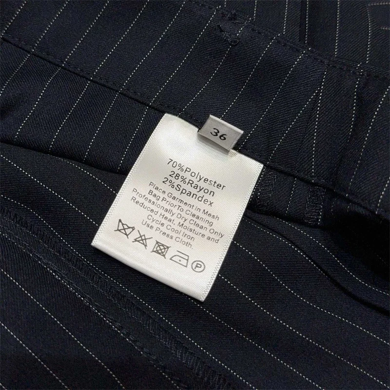 Pantaloni da donna Nuovi pantaloni a gamba dritta slim fit a vita alta per l'autunno 2025 Pantaloni a gamba larga a righe moda pantaloni da donna y2k