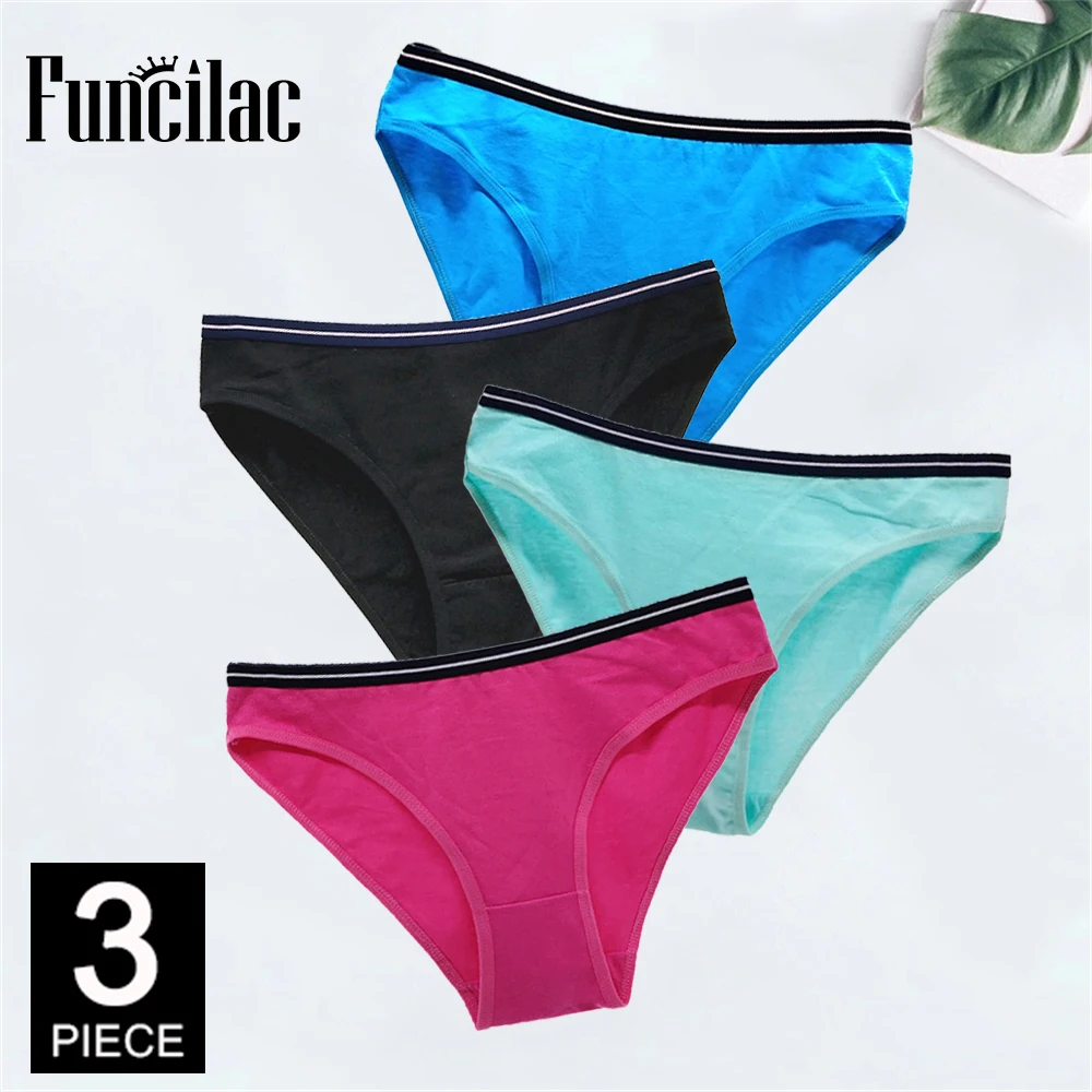 Woman Underwear Women's Cotton Sexy Panties Briefs Low Waist Lace Girls Ladies Knickers Lingerie for Women 3 Pcs/lot