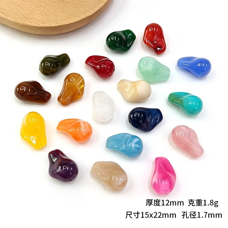Summer style 90pcs/lot color pattern print geometry Irregular shape resin beads diy jewelry garment hair accessory