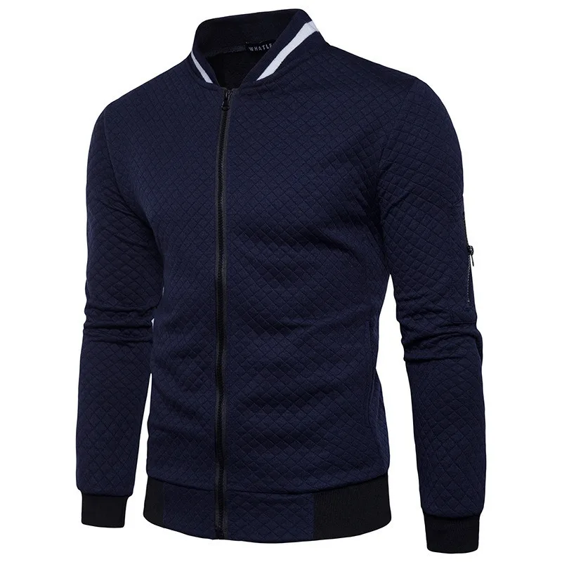 2024 new autumn winter fashion sports grid striped zipper jacket men\'s Korean blazer men\'s casual sports trend design men\'s coat
