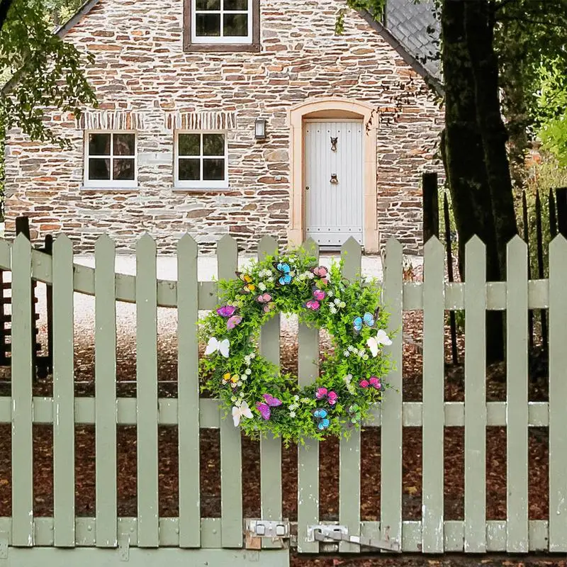 

Front Door Spring Wreath Artificial Butterfly Flowers Front Door Wreath Rustic Front Door Garlands Welcome Door Sign For Home