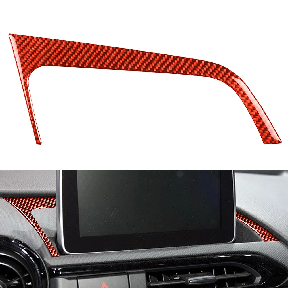 

LHD Red Carbon Fiber Car Dashboard GPS Navigation Display Base Cover Decoration For Mazda MX-5 Miata 2016 2017 2018 2019 2020