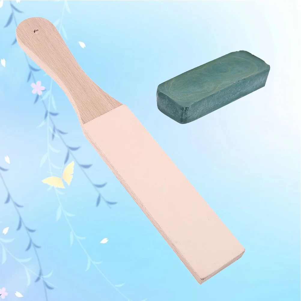 2 Pcs Double Sided Knife Sharpening Strop Bamboo Stropping Compound