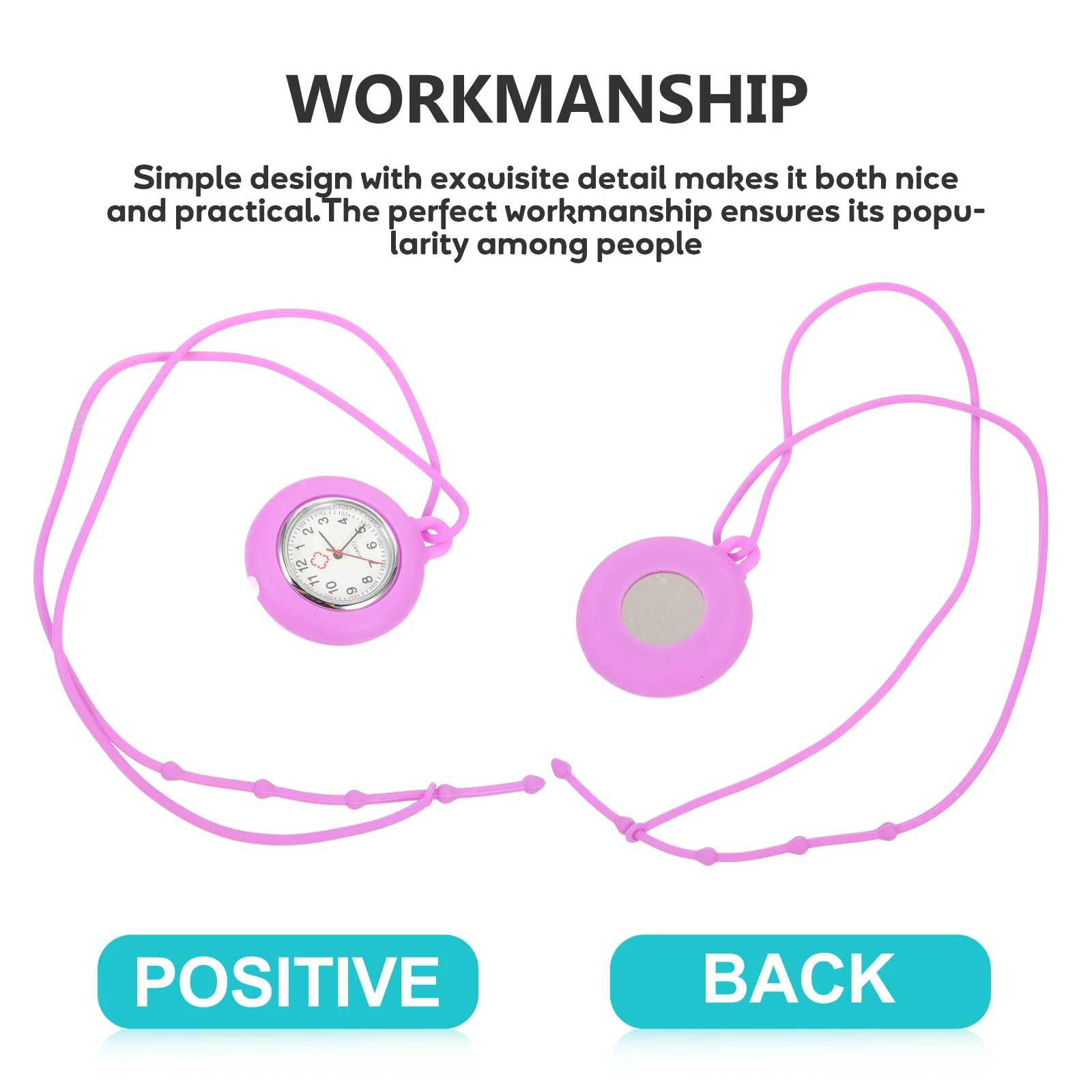 

1Pcs Hanging Pocket Watch for Nurses Silicone Medical Timepiece Lightweight Scratch Resistant Simple Design for Doctors Uniform