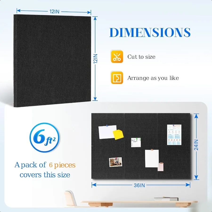 ورأى لوحة الفلين البلاط 6 حزم 12 "x 12" 1 2 "سميكة لوحة الإعلانات الفلين لوحات صوتية ذاتية اللصق ألواح الفلين عازلة للصوت ل #2