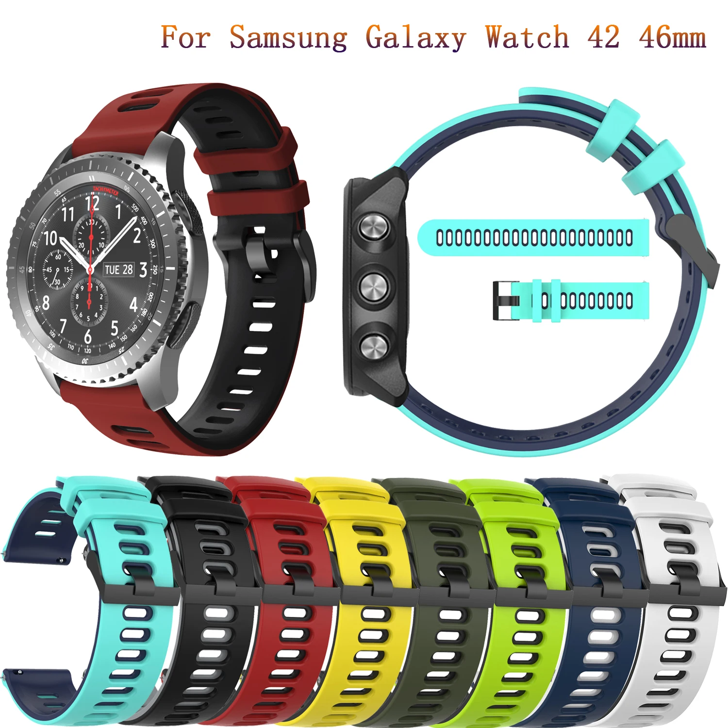 Correa Silicone Band for Samsung Galaxy Watch Active2 46mm 42mm Gear S3 Classic and Frontier Strap Watchband Bracelet ремешок