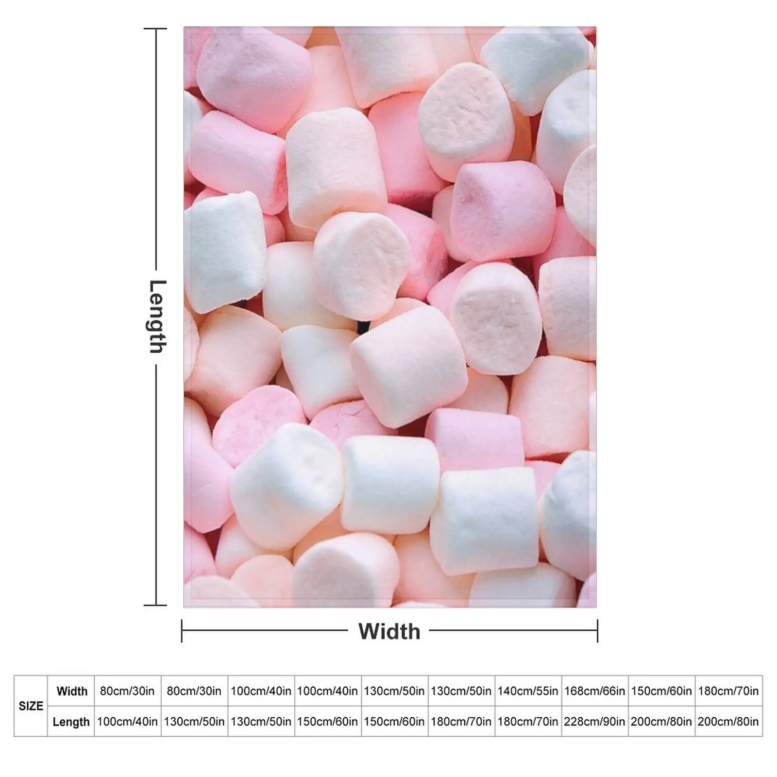 Cute and Marshmallows Throw Blanket couch cozy soft plush fuzzy picnic outdoor blanket