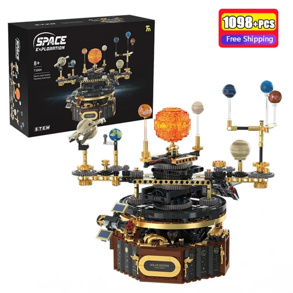

Набор для сборки модели Солнечной системы из 1098 деталей STEM с электрическим вращением и подсветкой, научно-образовательная игрушка для детей